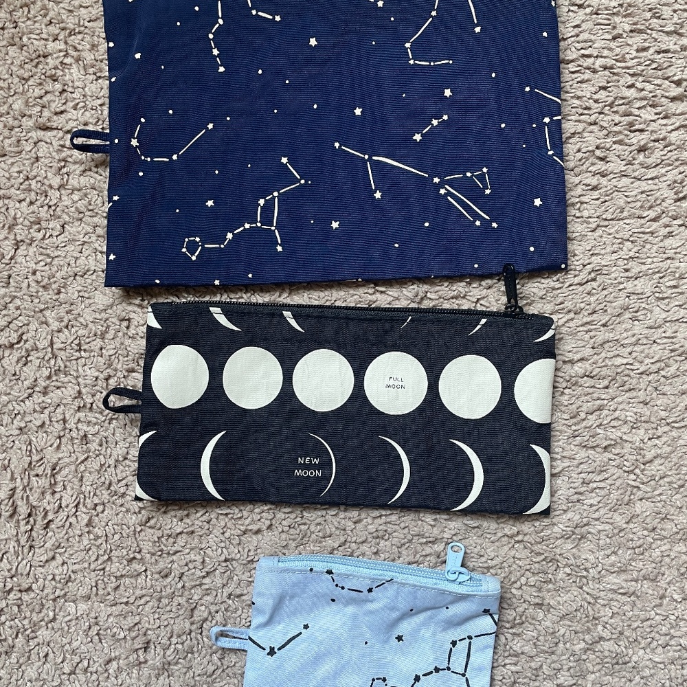 BAGGU Flat Pouch Set Constellations Blue